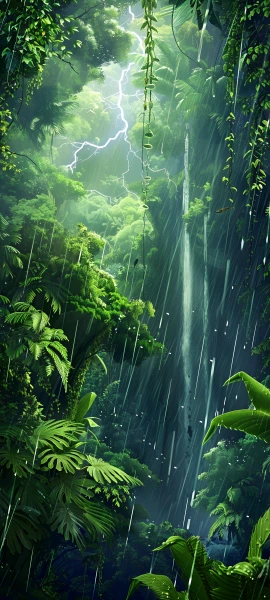 serene fusion wallpaper — scenery, rain, tree, nature (free 4K phone download)