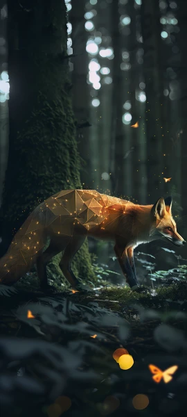 magical fusion wallpaper — deer, bug, nature, forest (free 4K phone download)