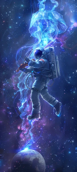 epic fusion wallpaper — space, space helmet, spacesuit, star (sky) (free 4K phone download)