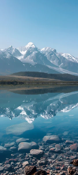 serene fusion wallpaper — scenery, mountain, sky, blue sky (free 4K phone download)