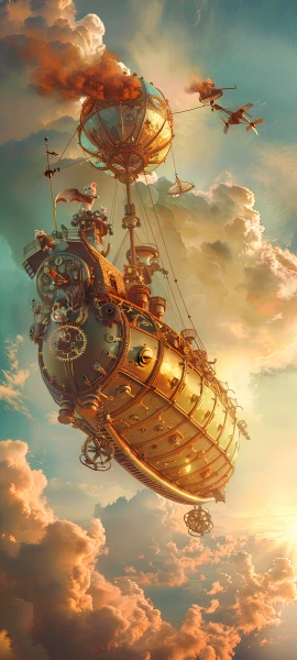 epic fusion wallpaper — cloud, sky, aircraft, airship (free 4K phone download)