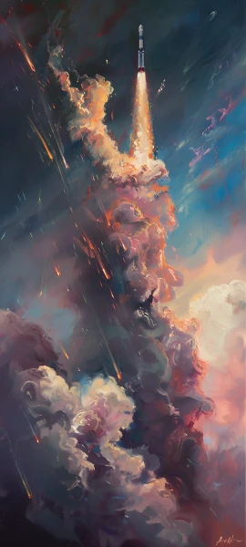 painterly fusion wallpaper — explosion, cloud, sky, fire (free 4K phone download)