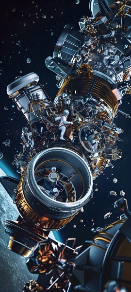 futuristic fusion wallpaper — space, planet, earth (planet), science fiction (free 4K phone download)