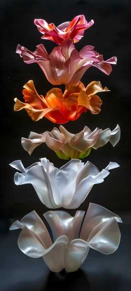 elegant fusion wallpaper — flower, still life, white flower, black background (free 4K phone download)