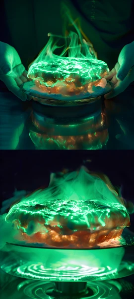 neon fusion wallpaper — water, reflection, holding, food (free 4K phone download)