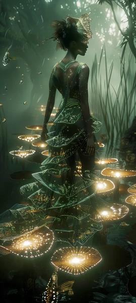 serene anime girl wallpaper — dress, nature, black hair (free 4K phone download)
