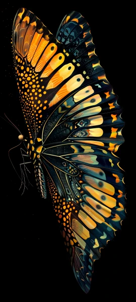 whimsical fusion wallpaper — bug, black background, simple background, insect wings (free 4K phone download)