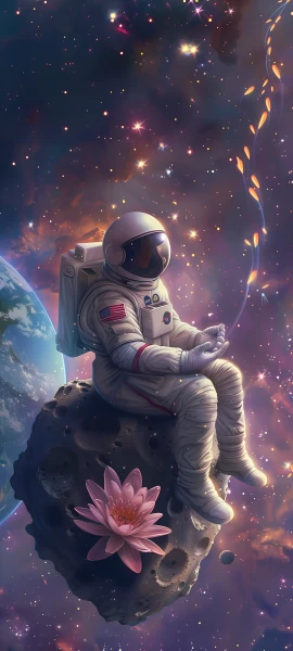 epic fusion wallpaper — space, astronaut, helmet, spacesuit (free 4K phone download)