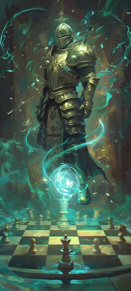 epic anime boy wallpaper — armor, helmet, chess piece, full armor (free 4K phone download)