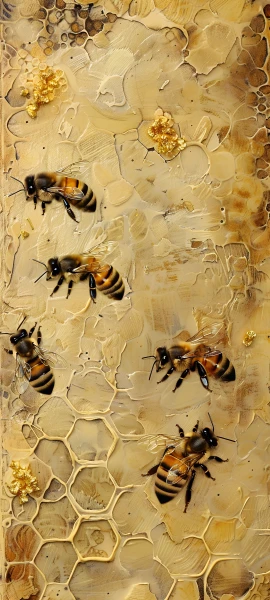 whimsical fusion wallpaper — bug, bee, from above, sand (free 4K phone download)
