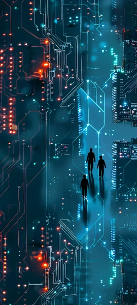 futuristic anime boy wallpaper — silhouette, city, scenery, city lights (free 4K phone download)
