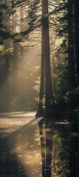 serene fusion wallpaper — scenery, tree, sunlight, nature (free 4K phone download)