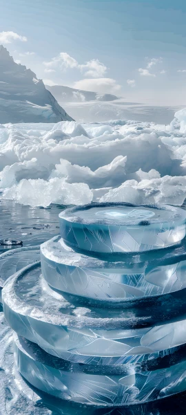futuristic fusion wallpaper — cloud, sky, scenery, ice (free 4K phone download)