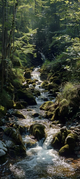 serene fusion wallpaper — nature, scenery, forest, rock (free 4K phone download)