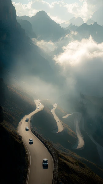 serene fusion wallpaper — scenery, cloud, sky, mountain (free 4K phone download)