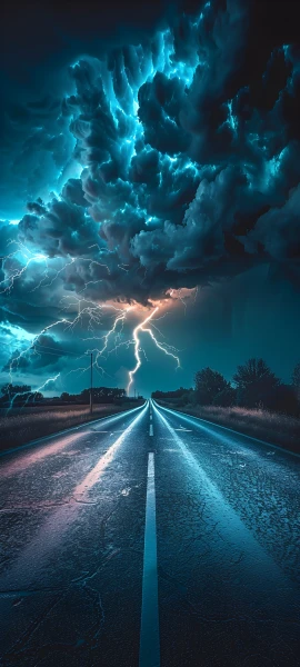 dramatic fusion wallpaper — cloud, lightning, sky, scenery (free 4K phone download)
