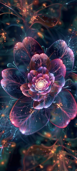 dreamy fusion wallpaper — flower, purple flower, white flower, leaf (free 4K phone download)