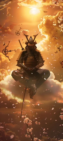 epic anime boy wallpaper — japanese armor, armor, helmet, weapon (free 4K phone download)