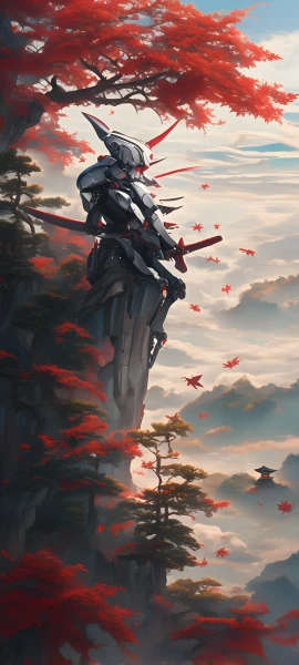 epic fusion wallpaper — mecha, weapon, cloud, robot (free 4K phone download)