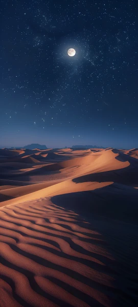 serene fusion wallpaper — moon, sky, star (sky), desert (free 4K phone download)