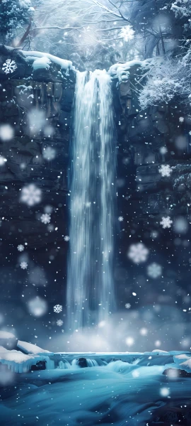 magical fusion wallpaper — scenery, snow, snowflakes, tree (free 4K phone download)