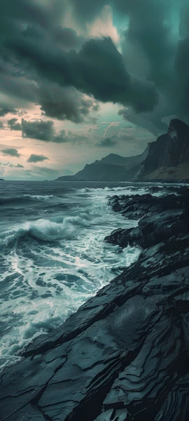 serene fusion wallpaper — scenery, cloud, sky, ocean (free 4K phone download)