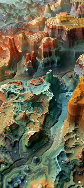 painterly fusion wallpaper — scenery, water, mountain, waterfall (free 4K phone download)