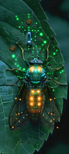 festive fusion wallpaper — antennae, science fiction, glowing, from above (free 4K phone download)