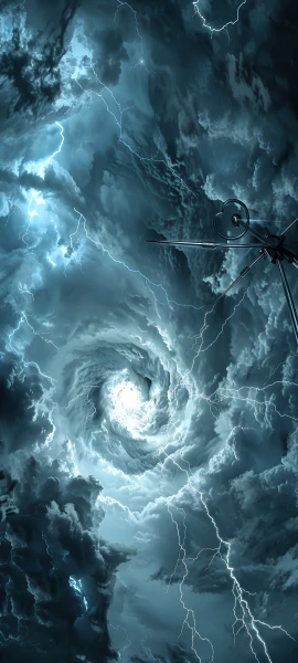 dramatic fusion wallpaper — cloud, lightning, storm, cloudy sky (free 4K phone download)