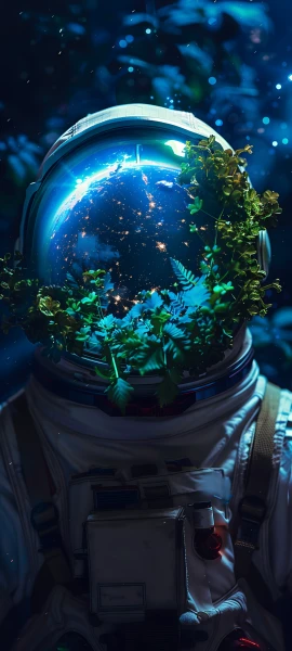 futuristic fusion wallpaper — spacesuit, helmet, space helmet, space (free 4K phone download)