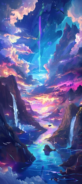 magical fusion wallpaper — scenery, cloud, sky, water (free 4K phone download)