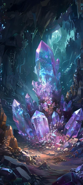 magical fusion wallpaper — crystal, rock, cave, scenery (free 4K phone download)