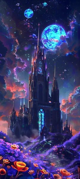 magical fusion wallpaper — scenery, flower, cloud, sky (free 4K phone download)