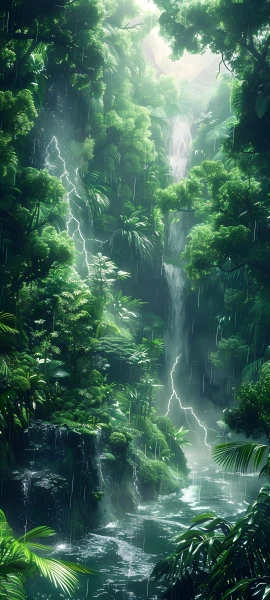 serene fusion wallpaper — scenery, nature, water, tree (free 4K phone download)