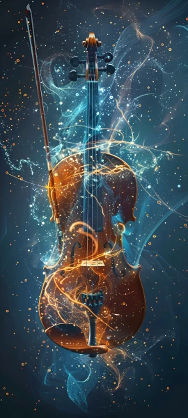 magical fusion wallpaper — violin, cello, instrument, bow (music) (free 4K phone download)