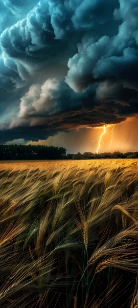 dramatic fusion wallpaper — cloud, lightning, scenery, rain (free 4K phone download)