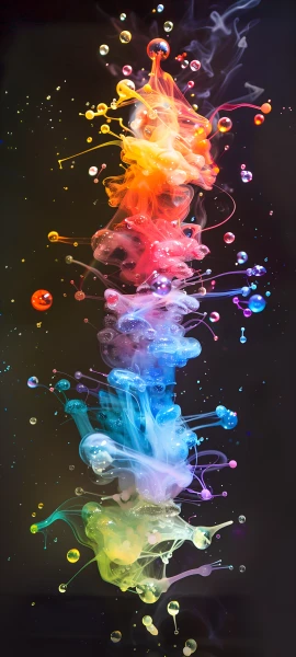 colorful fusion wallpaper — multiple girls, dress, bubble, long hair (free 4K phone download)