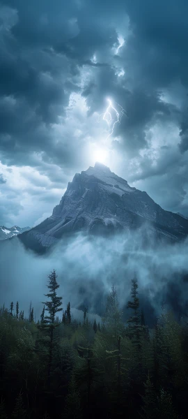 serene fusion wallpaper — scenery, cloud, mountain, nature (free 4K phone download)
