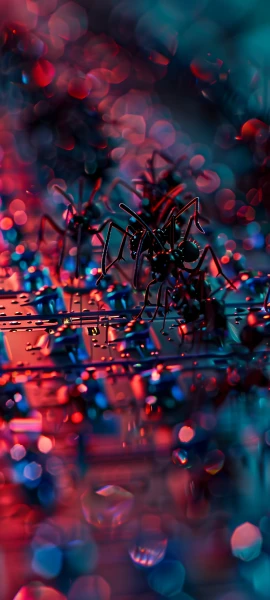 abstract anime girl wallpaper — wings, hat, reflection (free 4K phone download)