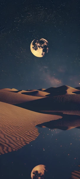 serene fusion wallpaper — moon, star (sky), sky, scenery (free 4K phone download)