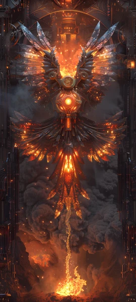 epic fusion wallpaper — fire, wings, smoke, lava (free 4K phone download)