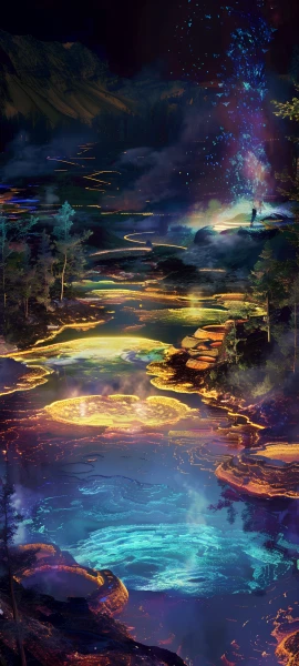 magical fusion wallpaper — scenery, sky, night, tree (free 4K phone download)
