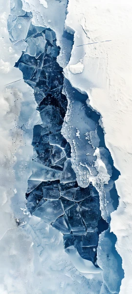 cool anime girl wallpaper — snow, scenery, white theme, from above (free 4K phone download)