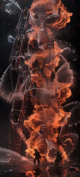 epic fusion wallpaper — fire, multiple boys, reflection, giant (free 4K phone download)