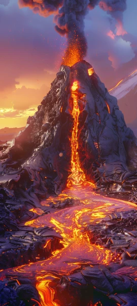 epic fusion wallpaper — lava, scenery, fire, sky (free 4K phone download)
