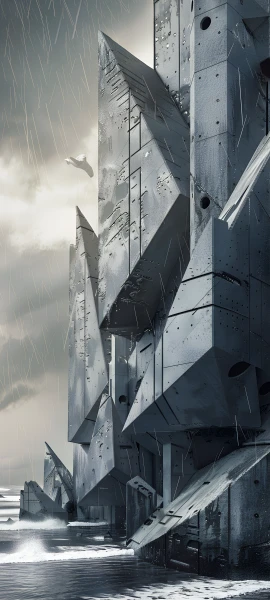 futuristic fusion wallpaper — rain, sky, cloud, scenery (free 4K phone download)
