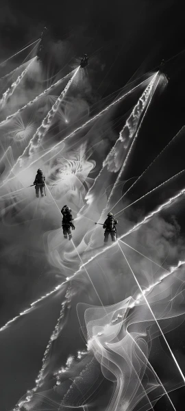 epic fusion wallpaper — monochrome, greyscale, multiple boys, weapon (free 4K phone download)