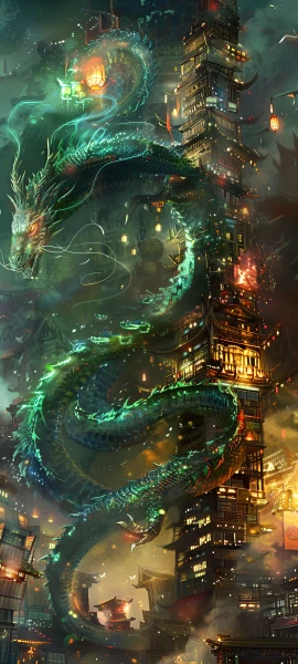 epic fusion wallpaper — eastern dragon, dragon, east asian architecture, architecture (free 4K phone download)