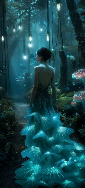 dreamy anime girl wallpaper — dress, black hair, nature (free 4K phone download)