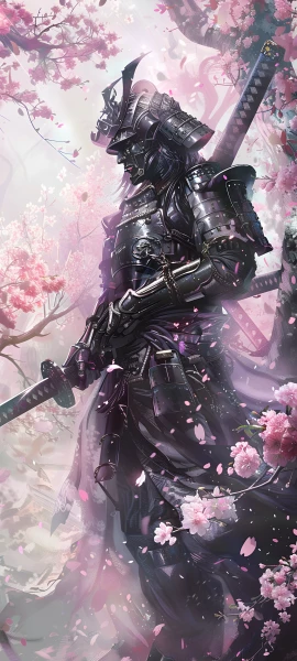 epic anime boy wallpaper — armor, japanese armor, weapon, sword (free 4K phone download)